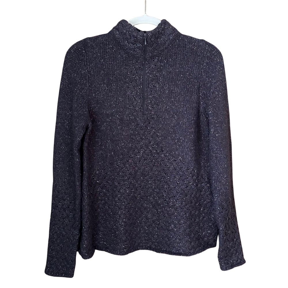 Royal Robbins Dark Purple Speckled Knit 1/4 Zip Pullover Sweater